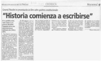 "Historia comienza a escribirse"  [artículo] Hernán García M-C.