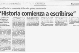 "Historia comienza a escribirse"  [artículo] Hernán García M-C.