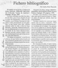Fichero bibliográfico  [artículo] Carlos René Ibacache.