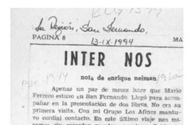 Inter nos  [artículo] Enrique Neiman.