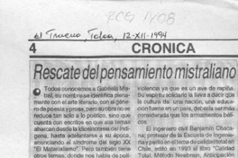 Rescate del pensamiento mistraliano  [artículo] Silvia Rodríguez B.