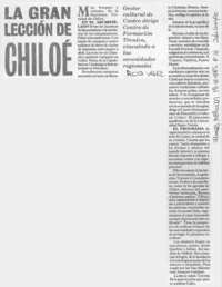 La gran lección de Chiloé  [artículo].