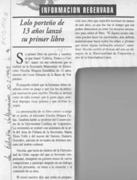 Lolo porteño de 13 años lanzó su primer libro  [artículo].