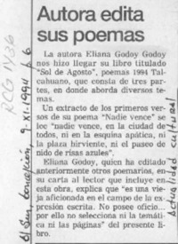 Autora edita sus poemas  [artículo].