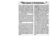 "Obligadas a intervenir -- "  [artículo].