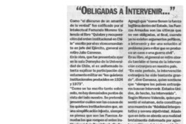 "Obligadas a intervenir -- "  [artículo].