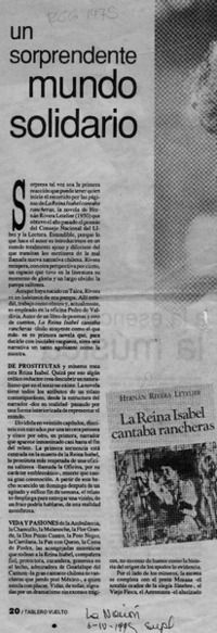 Un sorprendente mundo solidario  [artículo] Mariano Aguirre.