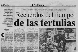 Recuerdos del tiempo de las tertulias  [artículo] Ignacio Iñíguez.