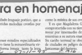 Poetisa publica obra en homenaje al Norte de Chile  [artículo].