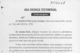 Una crónica testimonial  [artículo] Carlos Jorquera.