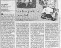Esa insoportable levedad --  [artículo] Javier Edwards R.