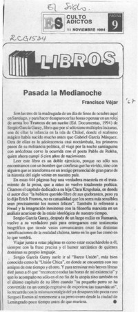 Pasada la medianoche  [artículo] Francisco Véjar.