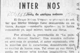 Inter nos  [artículo] Enrique Neiman.