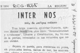 Inter nos  [artículo] Enrique Neiman.