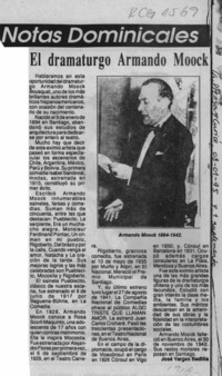 El dramaturgo Armando Moock  [artículo] José Vargas Badilla.