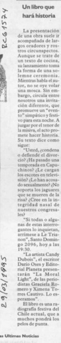 Un Libro que hará historia  [artículo].