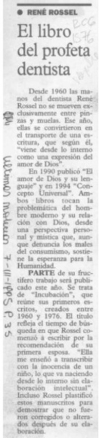 El Libro del profeta dentista  [artículo].