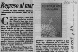 Regreso al mar  [artículo] Luis Uribe Briceño.