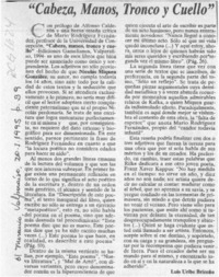 "Cabeza, manos, tronco y cuello"  [artículo] Luis Uribe Briceño.