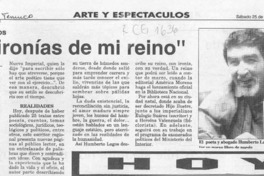 "Las ironías de mi reino"  [artículo] Eduardo Henríquez O.