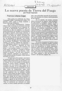 La nueva poesía de Tierra del Fuego  [artículo] Pavel Oyarzún.