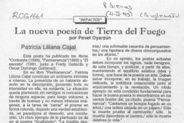 La nueva poesía de Tierra del Fuego  [artículo] Pavel Oyarzún.