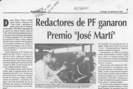 Redactores de PF ganaron Premio "José Martí"  [artículo].