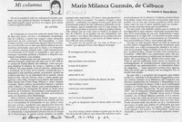 Mario Milanca Guzmán, de Calbuco  [artículo] Eduardo A. Nievas Muñoz.