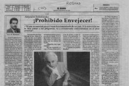 Prohibido envejecer!  [artículo] Víctor M. Mandujano.