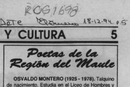 Poetas de la región del Maule  [artículo].