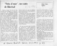 "Vista al mar", un canto de libertad  [artículo] Jimmy Núñez Aguirre.