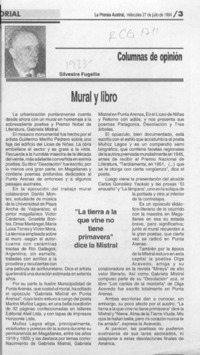 Mural y libro  [artículo] Silvestre Fugellie.
