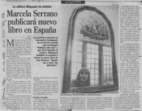 Marcela Serrano publicará nuevo libro en España  [artículo] R. V.