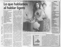 Lo que hablamos al hablar ligero  [artículo] Lina Meruane.