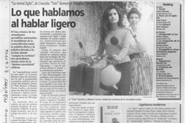 Lo que hablamos al hablar ligero  [artículo] Lina Meruane.