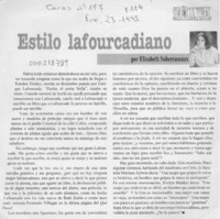 Estilo lafourcadiano  [artículo] Elizabeth Subercaseaux.