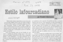 Estilo lafourcadiano  [artículo] Elizabeth Subercaseaux.