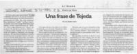 Una frase de Tejeda  [artículo] Luis Sánchez Latorre.