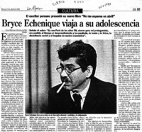 Bryce Echenique viaja a su adolescencia  [artículo] Juan Manuel González.