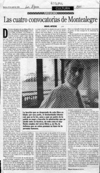 Las cuatro convocatorias de Montealegre  [artículo] Miguel Arteche.