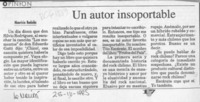Un autor insoportable  [artículo] Mauricio Redolés.