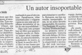 Un autor insoportable  [artículo] Mauricio Redolés.