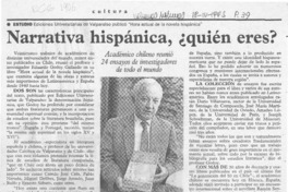 Narrativa hispánica, quién eres?  [artículo].