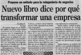 Nuevo libro dice por qué transformar una empresa