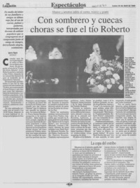 Con sombrero y cuecas choras se fue el tío Roberto