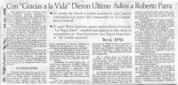 Con "Gracias a la vida" dieron último adiós a Roberto Parra