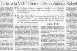 Con "Gracias a la vida" dieron último adiós a Roberto Parra