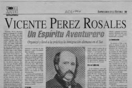 Vicente Pérez Rosales, un espíritu aventurero