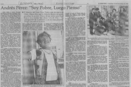 Andrés Pérez, "Soy pobre, luego pienso"  [artículo] Juan Antonio Muñoz H.