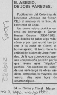 "El Asedio", de José Paredes